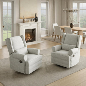 English Elm 34.25" Extra Wide Swivel Glider Recliner with Footrest Waterproof Nursery Chair B082P517258