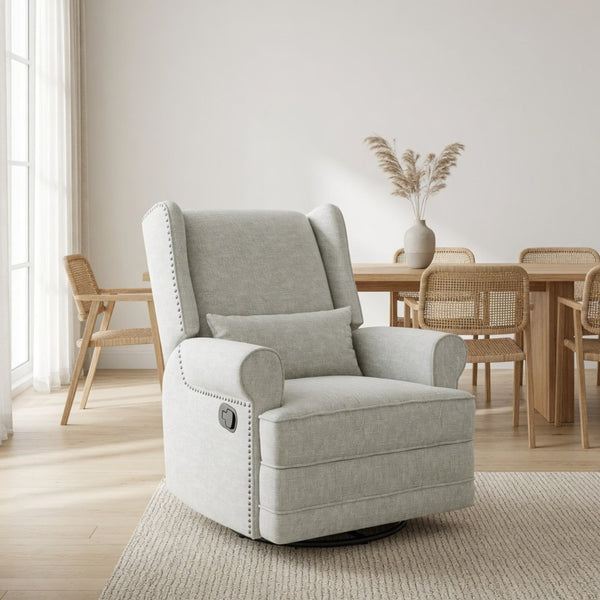 English Elm 34.25" Extra Wide Swivel Glider Recliner with Footrest Waterproof Nursery Chair B082P517258