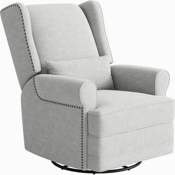 English Elm 34.25" Extra Wide Swivel Glider Recliner with Footrest Waterproof Nursery Chair B082P517258