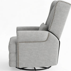 English Elm 34.25" Extra Wide Swivel Glider Recliner with Footrest Waterproof Nursery Chair B082P517258