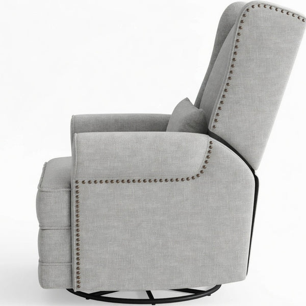 English Elm 34.25" Extra Wide Swivel Glider Recliner with Footrest Waterproof Nursery Chair B082P517258