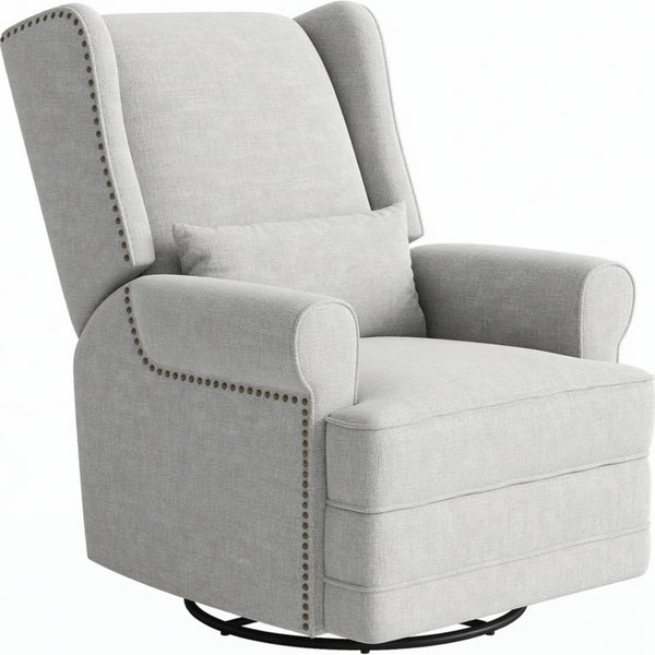 English Elm 34.25" Extra Wide Swivel Glider Recliner with Footrest Waterproof Nursery Chair B082P517258