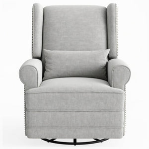 English Elm 34.25" Extra Wide Swivel Glider Recliner with Footrest Waterproof Nursery Chair B082P517258