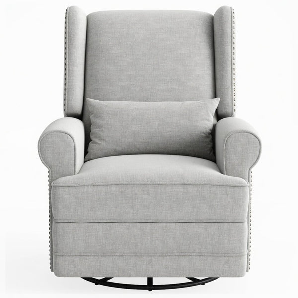 English Elm 34.25" Extra Wide Swivel Glider Recliner with Footrest Waterproof Nursery Chair B082P517258