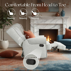 English Elm 34.25" Extra Wide Swivel Glider Recliner with Footrest Waterproof Nursery Chair B082P517258