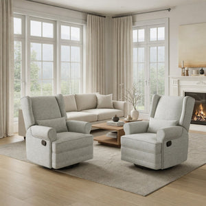English Elm 34.25" Extra Wide Swivel Glider Recliner with Footrest Waterproof Nursery Chair B082P517258