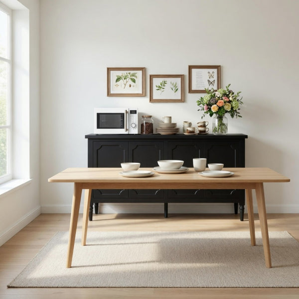 English Elm 58.9 Inch Matte Black Sideboard with Carved Bronze Hardware and Adjustable Interior Shelves B082P517265