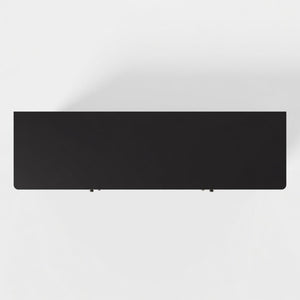 English Elm 58.9 Inch Matte Black Sideboard with Carved Bronze Hardware and Adjustable Interior Shelves B082P517265