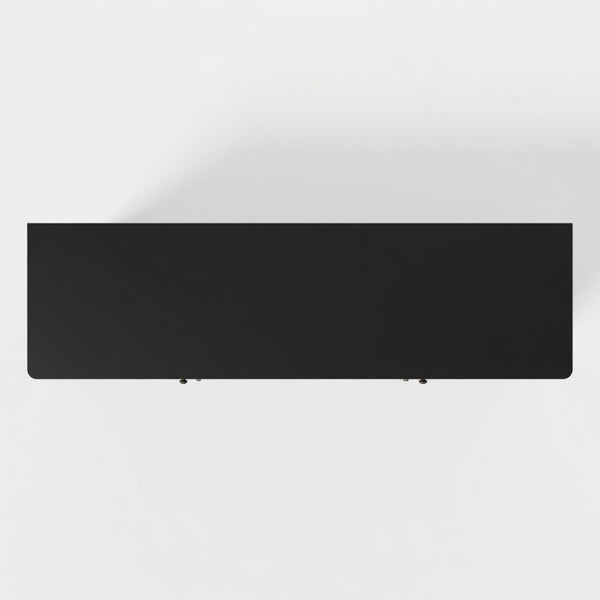 English Elm 58.9 Inch Matte Black Sideboard with Carved Bronze Hardware and Adjustable Interior Shelves B082P517265