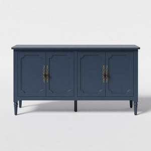 English Elm 58.9 Inch Vintage Blue Sideboard with Bronze Hardware and Adjustable Shelves for Dining B082P517266