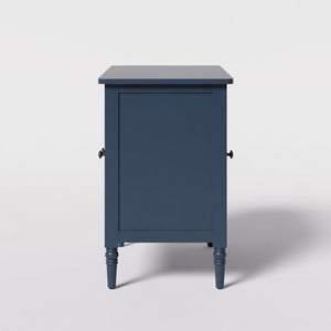English Elm 58.9 Inch Vintage Blue Sideboard with Bronze Hardware and Adjustable Shelves for Dining B082P517266