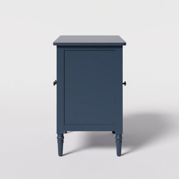 English Elm 58.9 Inch Vintage Blue Sideboard with Bronze Hardware and Adjustable Shelves for Dining B082P517266