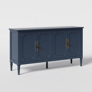 English Elm 58.9 Inch Vintage Blue Sideboard with Bronze Hardware and Adjustable Shelves for Dining B082P517266