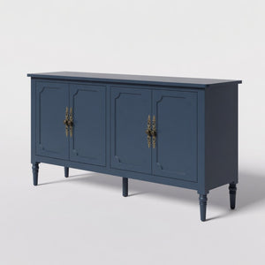 English Elm 58.9 Inch Vintage Blue Sideboard with Bronze Hardware and Adjustable Shelves for Dining B082P517266
