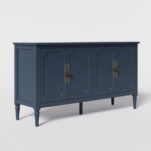 English Elm 58.9 Inch Vintage Blue Sideboard with Bronze Hardware and Adjustable Shelves for Dining B082P517266