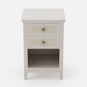 English Elm 17.7 Inch Hand Woven Rattan Nightstand Two Drawers Boho Bedside Table for Small Bedrooms B082P529482