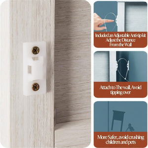 English Elm 17.7 Inch Hand Woven Rattan Nightstand Two Drawers Boho Bedside Table for Small Bedrooms B082P529482