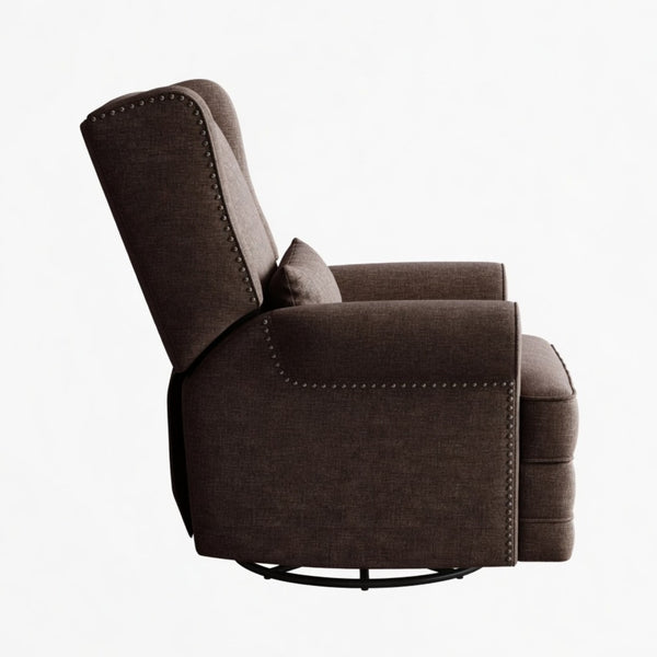 English Elm 34.25" Wide Swivel Glider Recliner with Footrest Lumbar Support for Nursery B082P529492