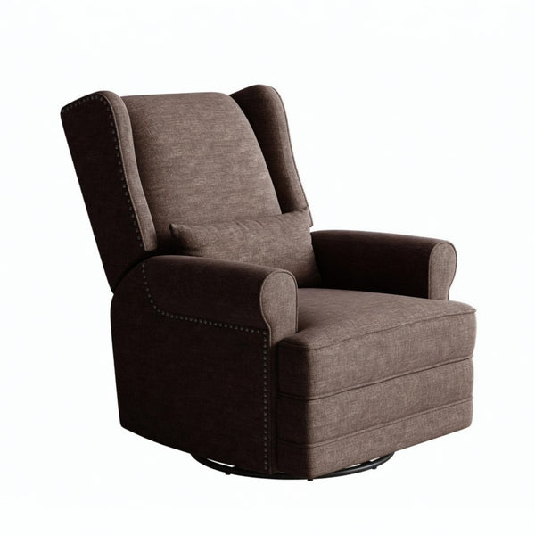 English Elm 34.25" Wide Swivel Glider Recliner with Footrest Lumbar Support for Nursery B082P529492