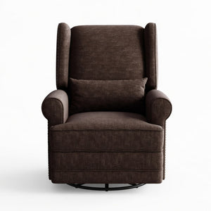 English Elm 34.25" Wide Swivel Glider Recliner with Footrest Lumbar Support for Nursery B082P529492