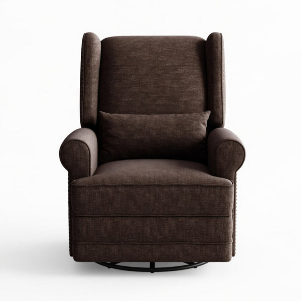 English Elm 34.25" Wide Swivel Glider Recliner with Footrest Lumbar Support for Nursery B082P529492