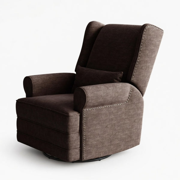 English Elm 34.25" Wide Swivel Glider Recliner with Footrest Lumbar Support for Nursery B082P529492