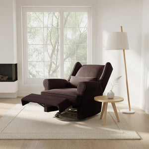 English Elm 34.25" Wide Swivel Glider Recliner with Footrest Lumbar Support for Nursery B082P529492