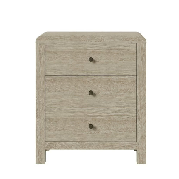 English Elm 23.6 Inch Wood Grain 3 Drawer Chest with Soft Close Glides for Bedroom or Entryway Natural B082P529501