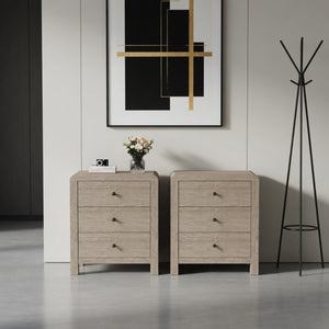 English Elm 23.6 Inch Wood Grain 3 Drawer Chest with Soft Close Glides for Bedroom or Entryway Natural B082P529501