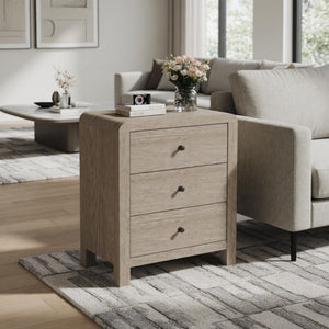 English Elm 23.6 Inch Wood Grain 3 Drawer Chest with Soft Close Glides for Bedroom or Entryway Natural B082P529501