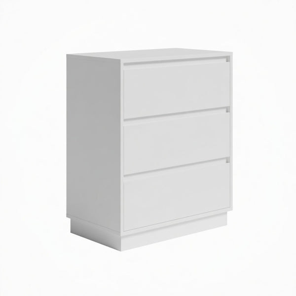English Elm 23.6 Inch Wood Grain 3 Drawer Chest with Soft Close Glides for Bedroom or Entryway White B082P529503