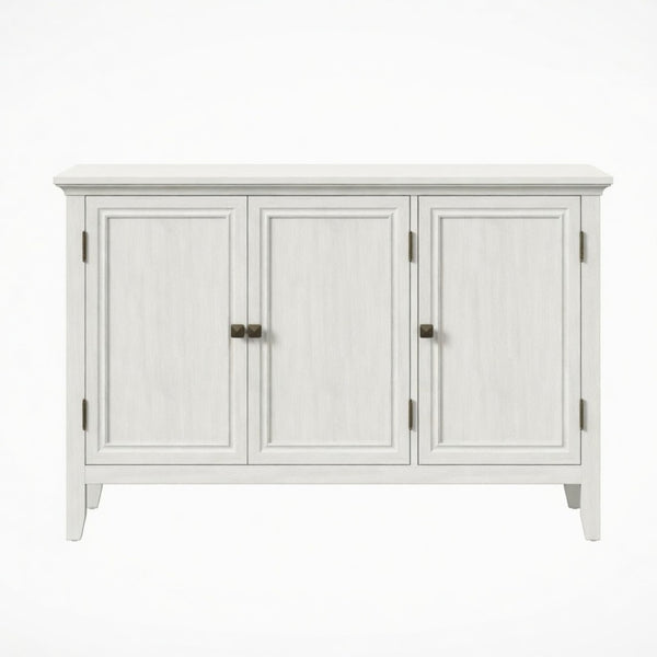 English Elm 47.2"wide Bohemian Buffet with Fluted Doors Antique Bronze Handles and Adjustable Shelves B082P529509