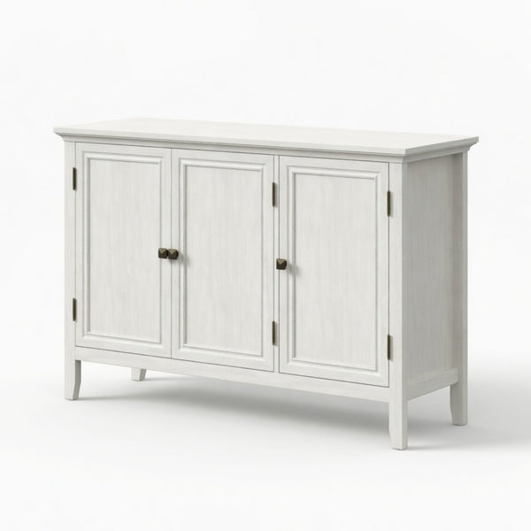English Elm 47.2"wide Bohemian Buffet with Fluted Doors Antique Bronze Handles and Adjustable Shelves B082P529509