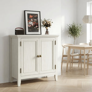 English Elm 27.5"wide Bohemian Fluted Buffet Cabinet with Antique Bronze Handles and Adjustable Shelf B082P529510