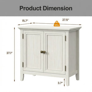 English Elm 27.5"wide Bohemian Fluted Buffet Cabinet with Antique Bronze Handles and Adjustable Shelf B082P529510