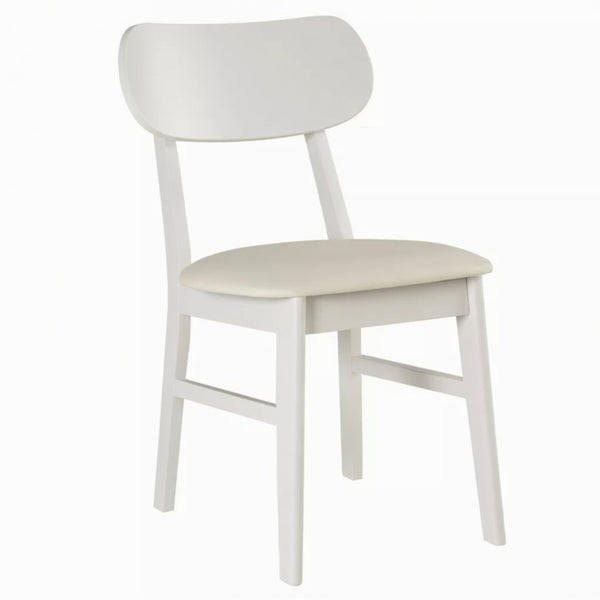 English Elm 22" Wide Pu Leather Dining Chairs Set of 2 with Rubberwood Legs and Curved Back B082P529527