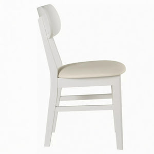 English Elm 22" Wide Pu Leather Dining Chairs Set of 2 with Rubberwood Legs and Curved Back B082P529527