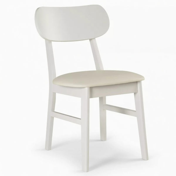 English Elm 22" Wide Pu Leather Dining Chairs Set of 2 with Rubberwood Legs and Curved Back B082P529527