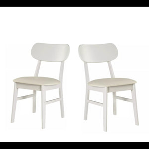 English Elm 22" Wide Pu Leather Dining Chairs Set of 2 with Rubberwood Legs and Curved Back B082P529527