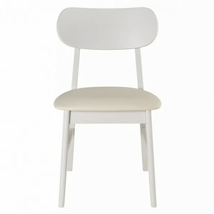 English Elm 22" Wide Pu Leather Dining Chairs Set of 2 with Rubberwood Legs and Curved Back B082P529527