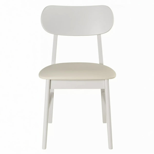 English Elm 22" Wide Pu Leather Dining Chairs Set of 2 with Rubberwood Legs and Curved Back B082P529527