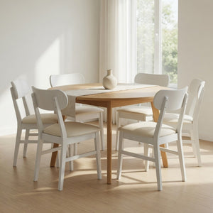 English Elm 22" Wide Pu Leather Dining Chairs Set of 2 with Rubberwood Legs and Curved Back B082P529527