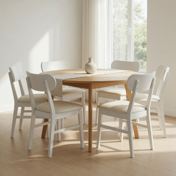 English Elm 22" Wide Pu Leather Dining Chairs Set of 2 with Rubberwood Legs and Curved Back B082P529527