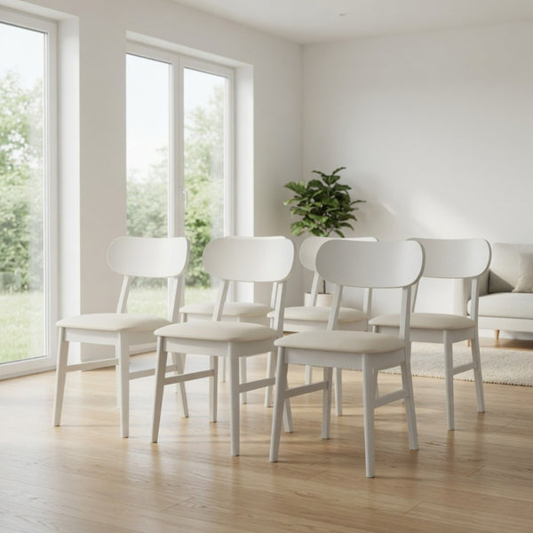 English Elm 22" Wide Pu Leather Dining Chairs Set of 2 with Rubberwood Legs and Curved Back B082P529527
