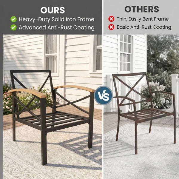 English Elm 2 Piece Outdoor Patio Sofa Set Heavy Iron Frame Washable Cushions Hdps Coffee Table Beige B082P532119