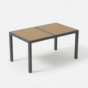 English Elm 59” 59" Outdoor Aluminum Rectangle Dining Table with Uv Resistant Hdps Slatted Top B082P533594