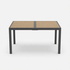 English Elm 59” 59" Outdoor Aluminum Rectangle Dining Table with Uv Resistant Hdps Slatted Top B082P533594