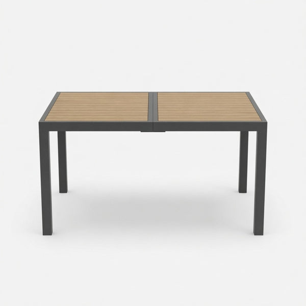 English Elm 59” 59" Outdoor Aluminum Rectangle Dining Table with Uv Resistant Hdps Slatted Top B082P533594