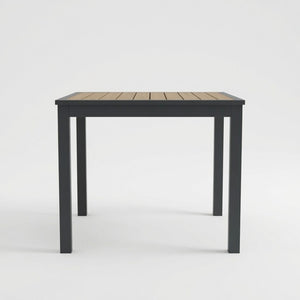English Elm 35.4 Inch Square Outdoor Dining Table with HDPS Slatted Top and Powder Coated Aluminum Frame B082P533600