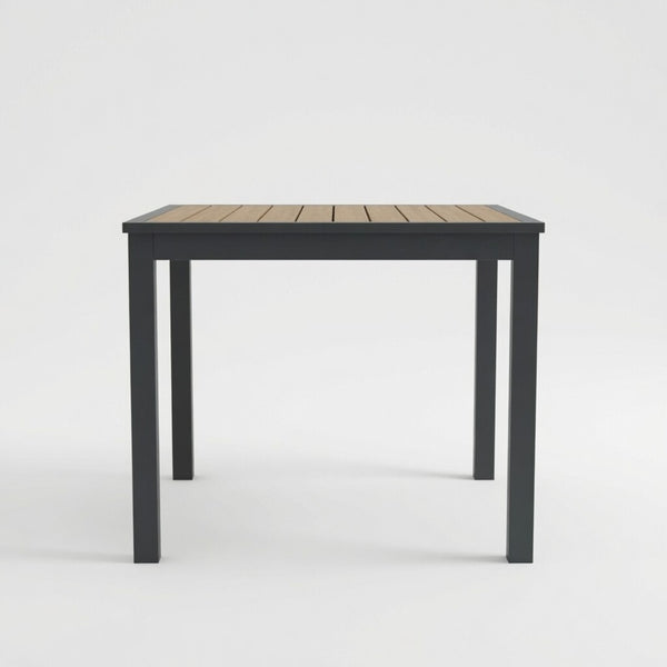English Elm 35.4 Inch Square Outdoor Dining Table with HDPS Slatted Top and Powder Coated Aluminum Frame B082P533600